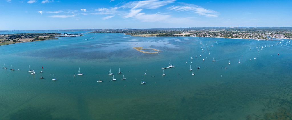 Aerial View of Chichester Harbour Vessels