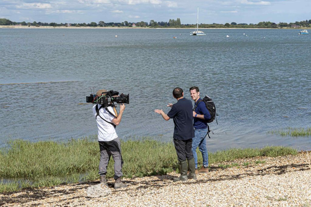 Countryfile Team Filming Saltmarsh Chichester Harbour